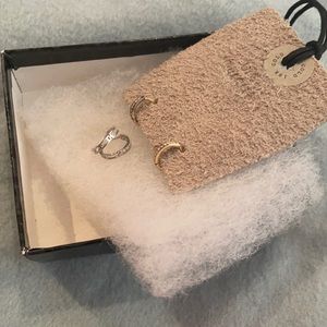 Two Pairs of Huggies/ Silver and Gold Plated